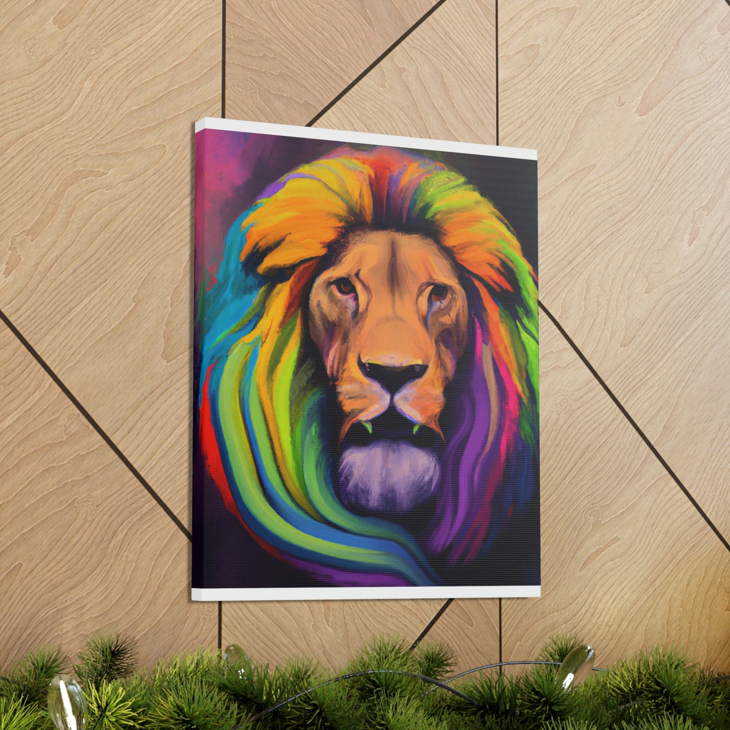 Multicolored Lion Mixture, Artful Roar Dreaming. - Canvas