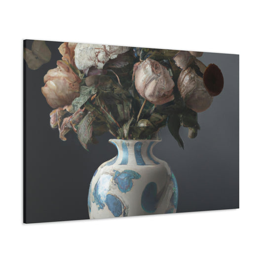 "Floral Finesse Vignette" - Canvas