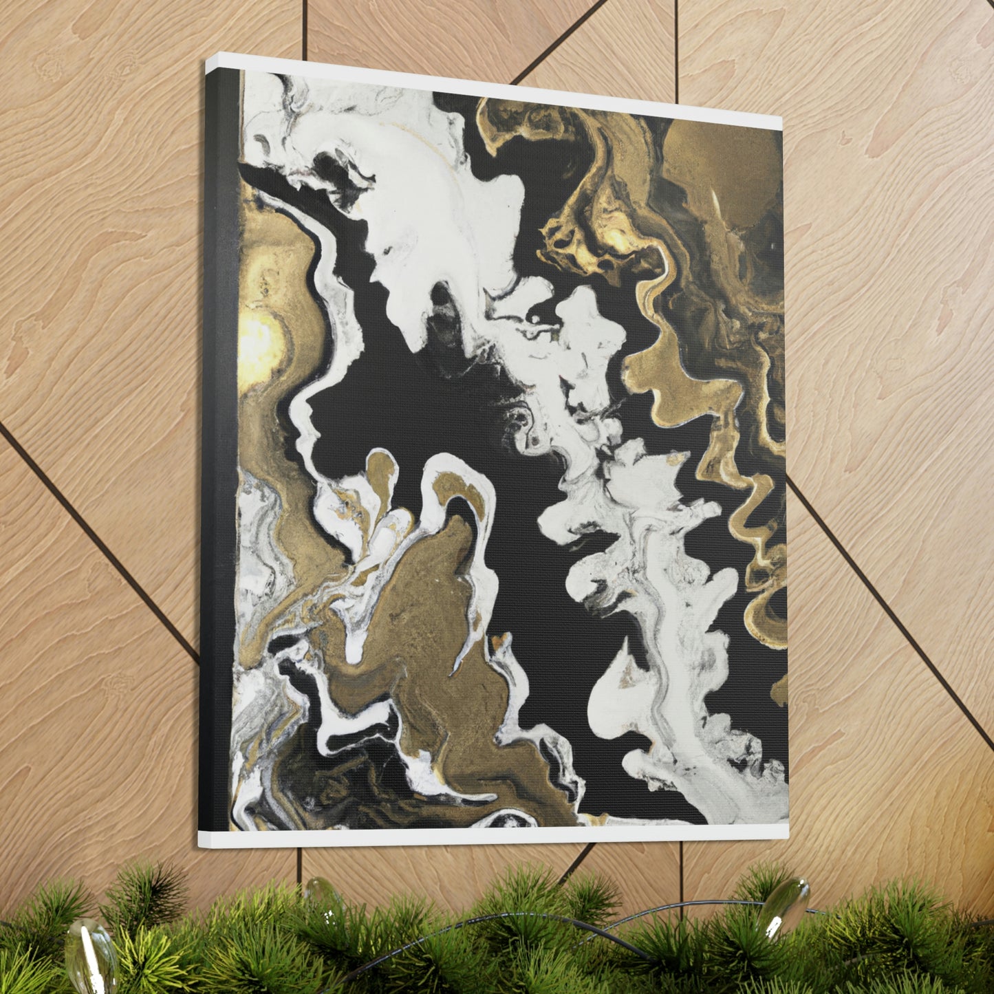 Gold Fluid Cascade. - Canvas