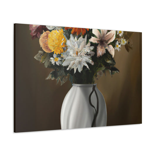 "Delicate Vase Blooms" - Canvas
