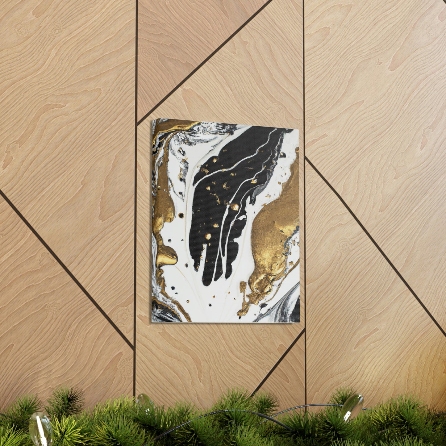 Golden Fluid Fusion - Canvas