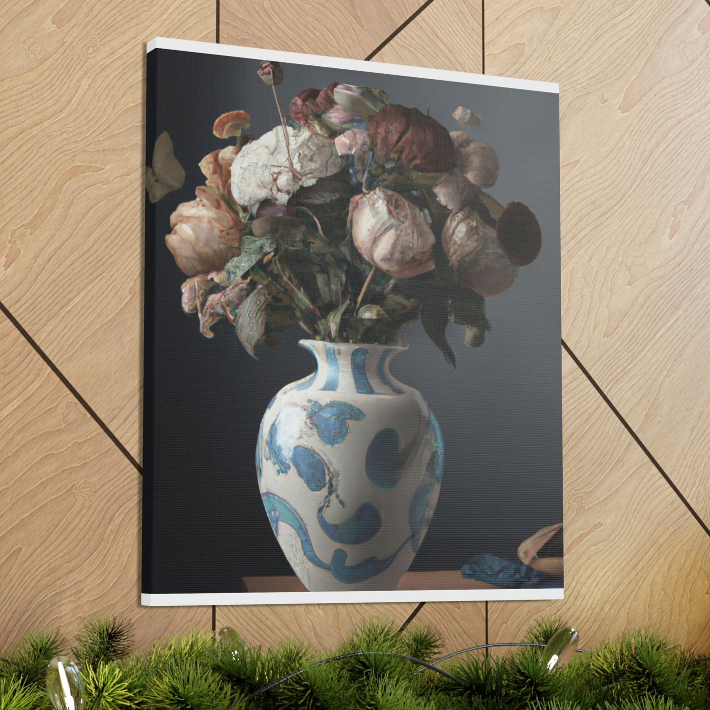 "Floral Finesse Vignette" - Canvas