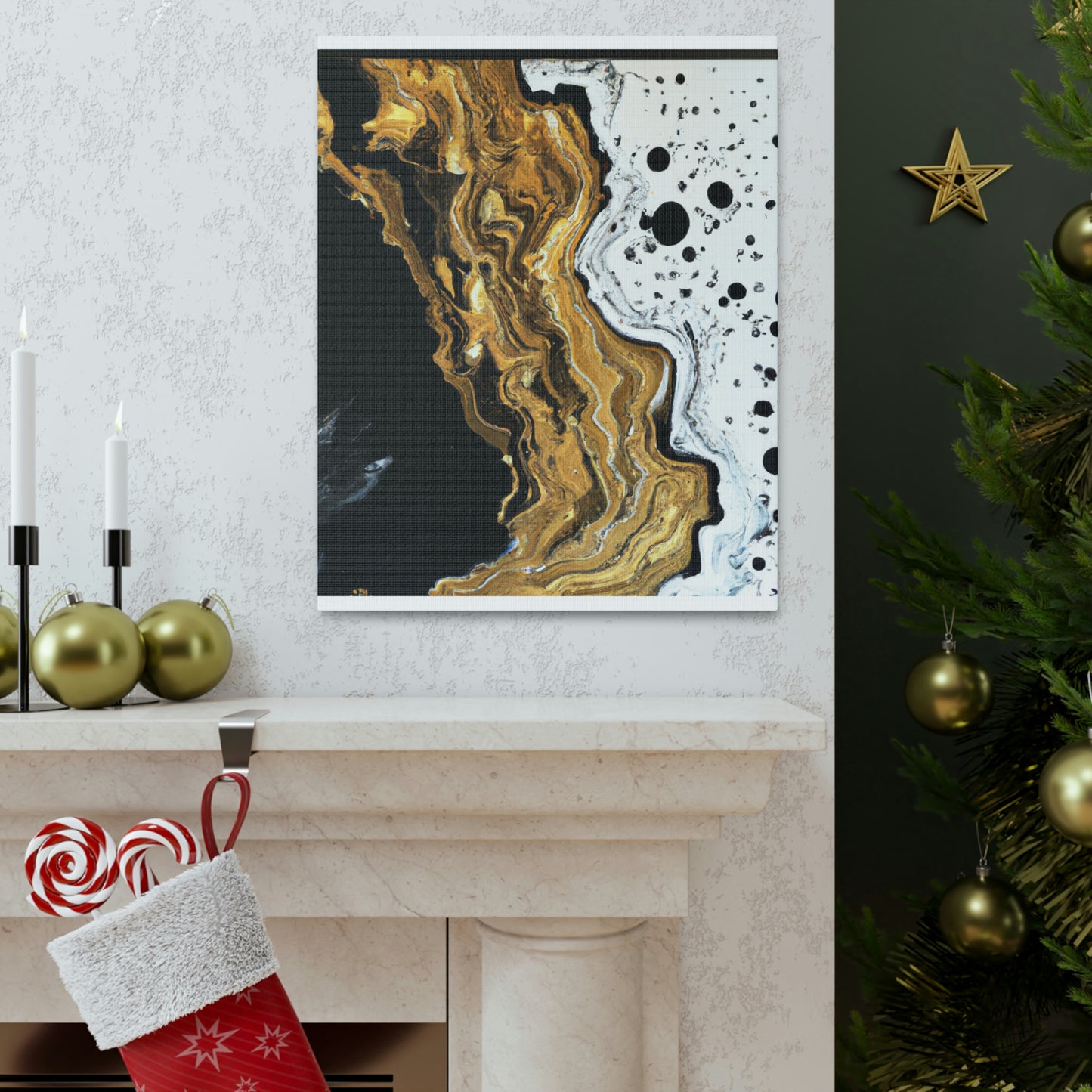 Midnight Gold Glitter - Canvas