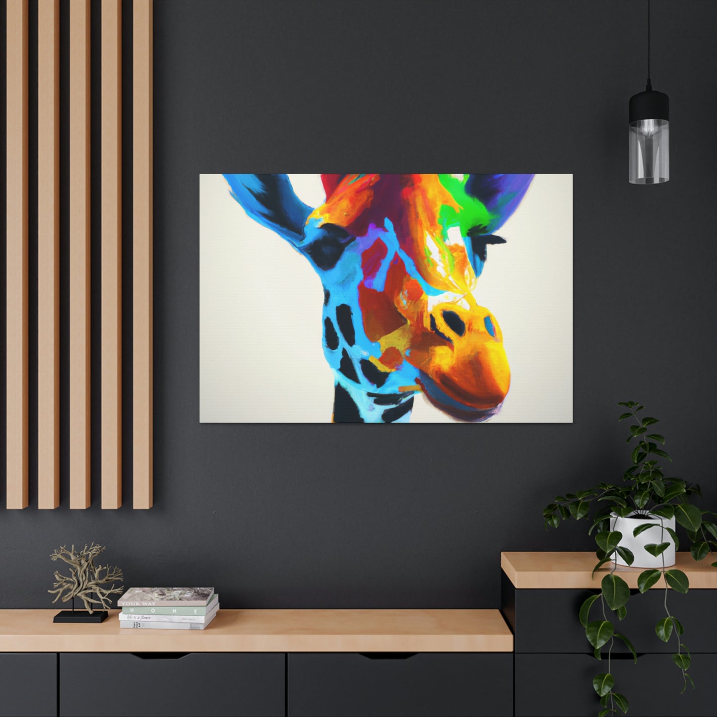 Vibrant Giraffe Dream. - Canvas