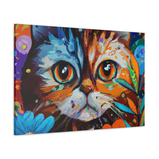 Flower Cat. - Canvas