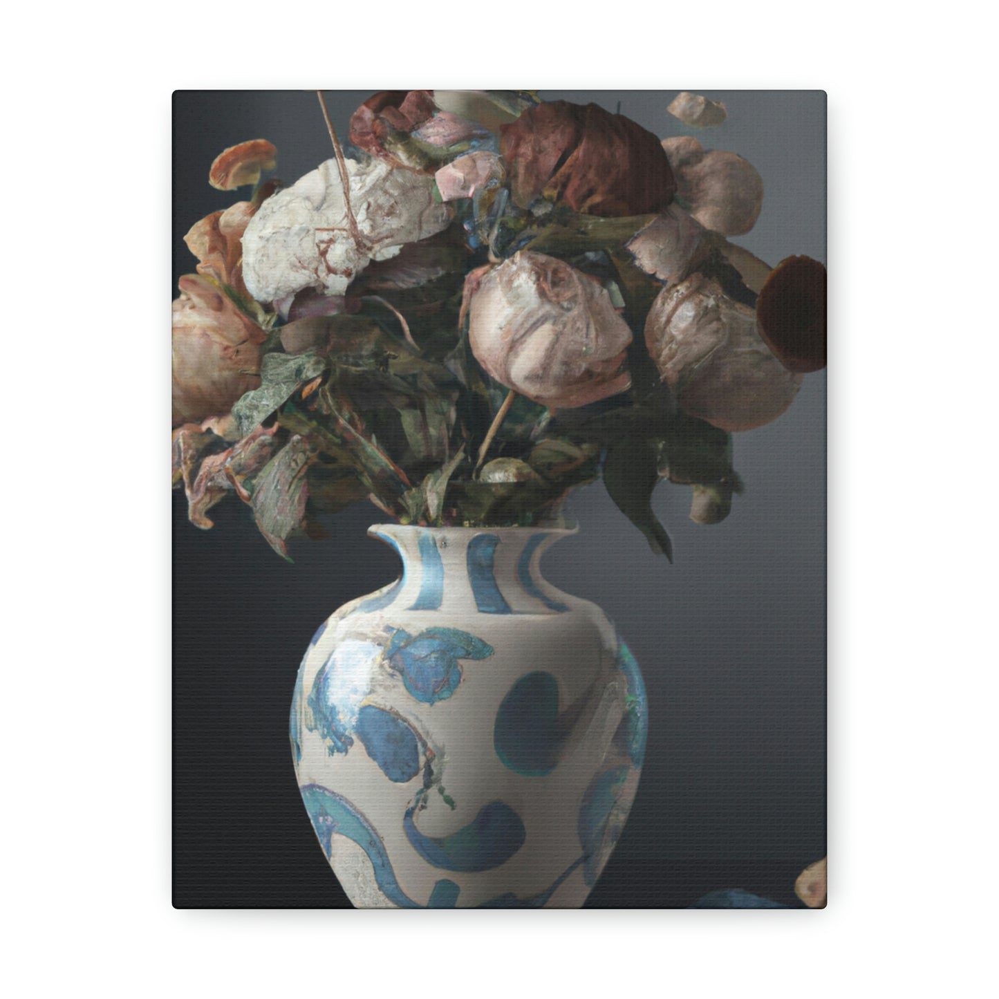 "Floral Finesse Vignette" - Canvas