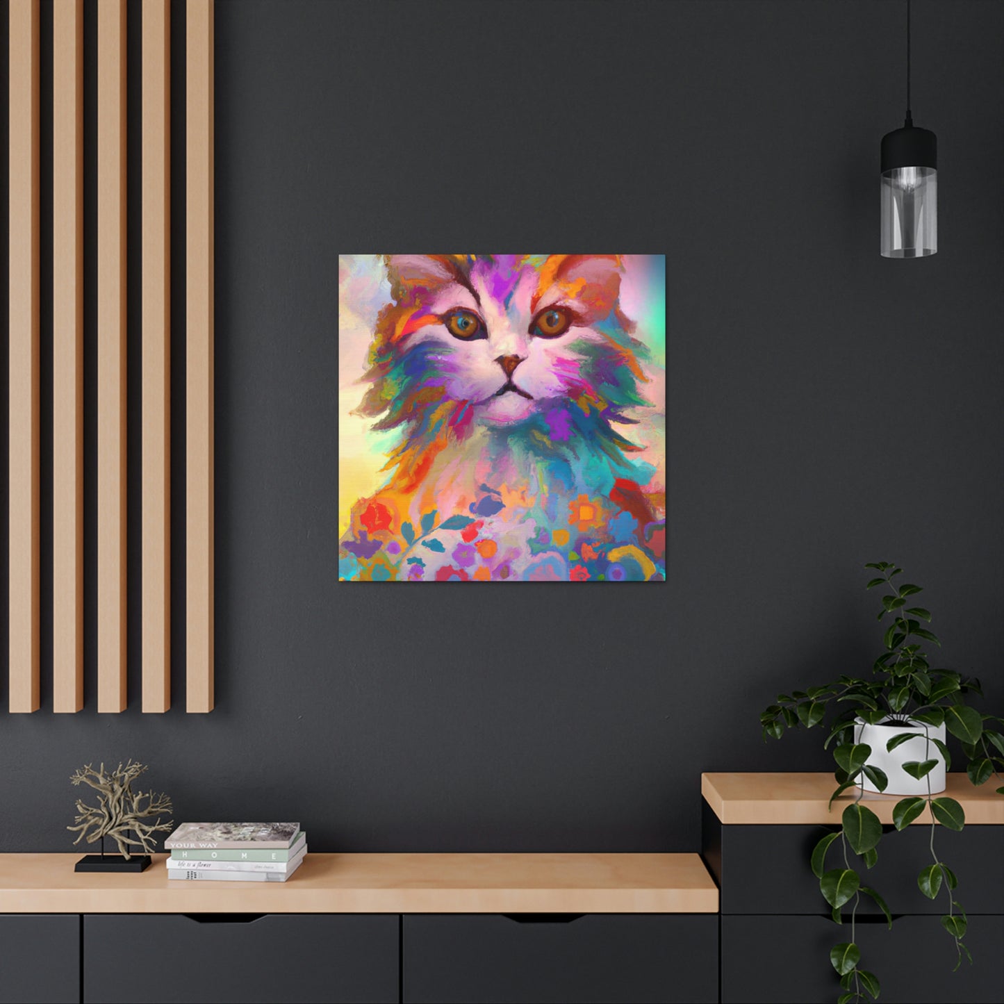 Floral Feline - Canvas