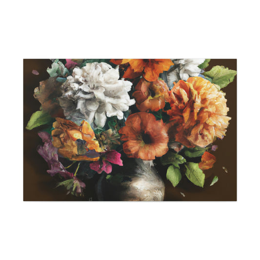 Floral Artistry Vase - Canvas