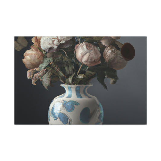 "Floral Finesse Vignette" - Canvas