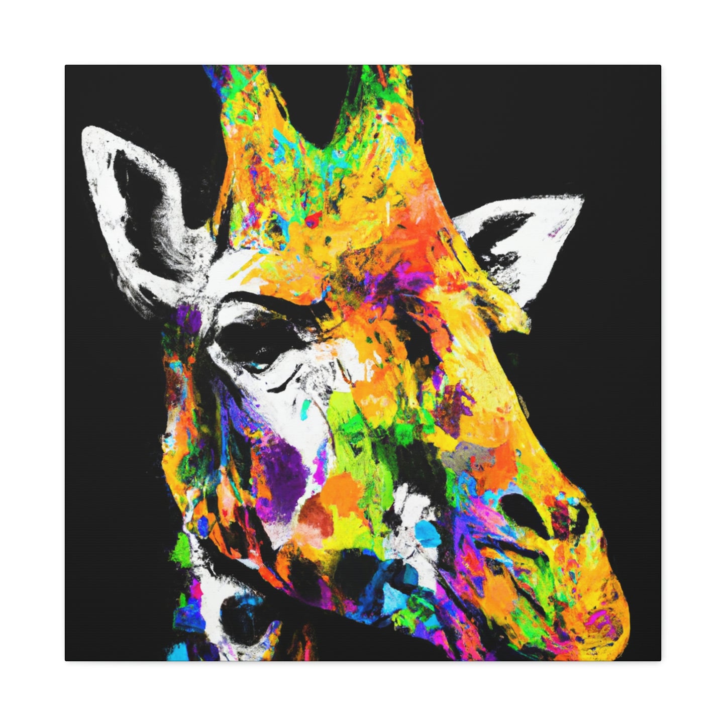 Multi-Hued Giraffe - Canvas