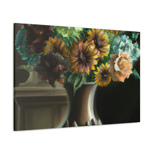 "Delicate Blossoms Vase." - Canvas