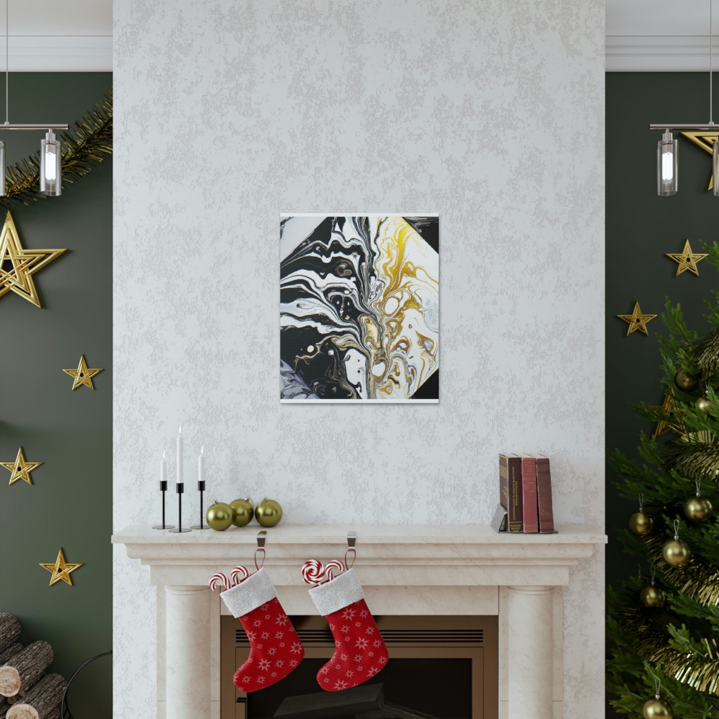 Golden Sparkle Flow. - Canvas