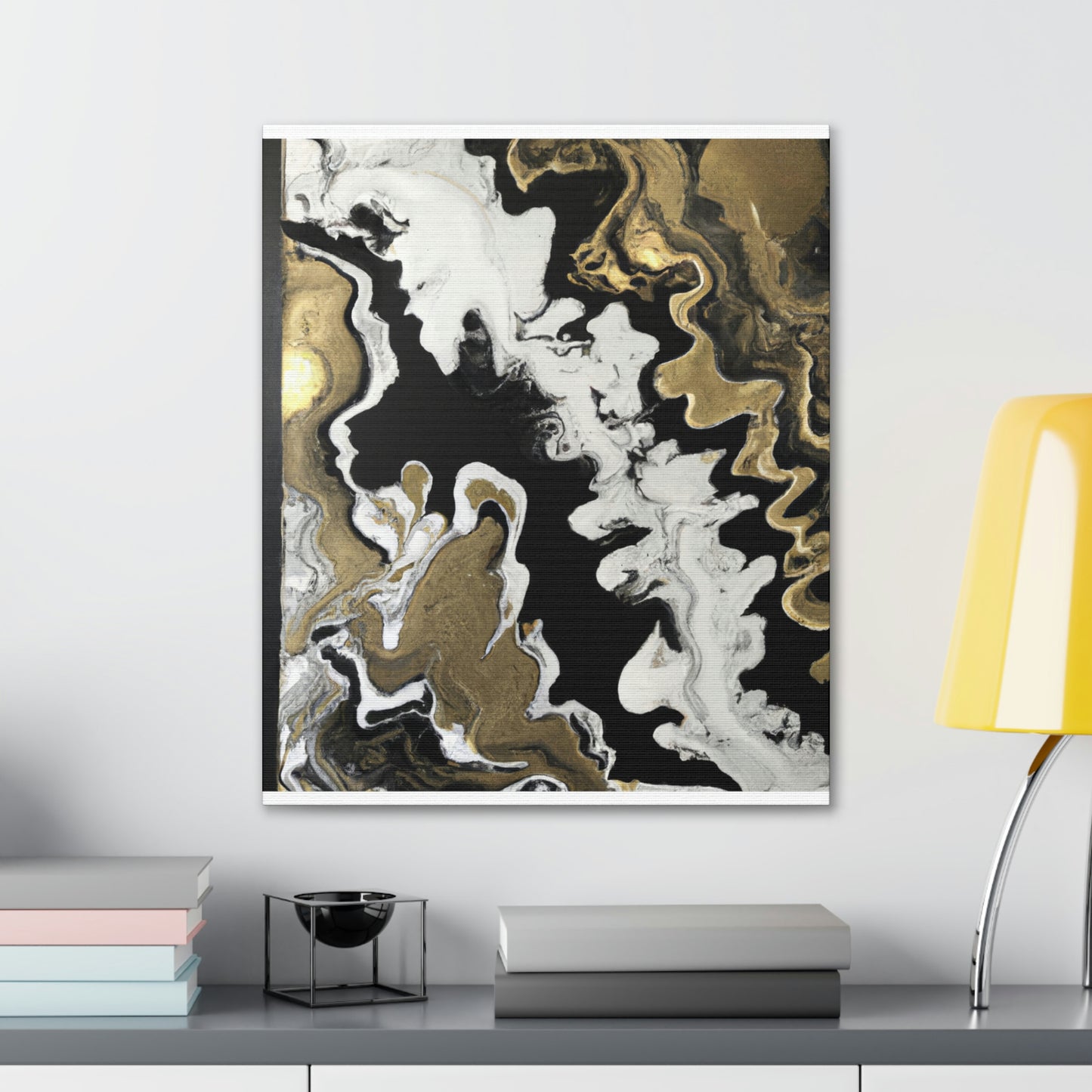 Gold Fluid Cascade. - Canvas
