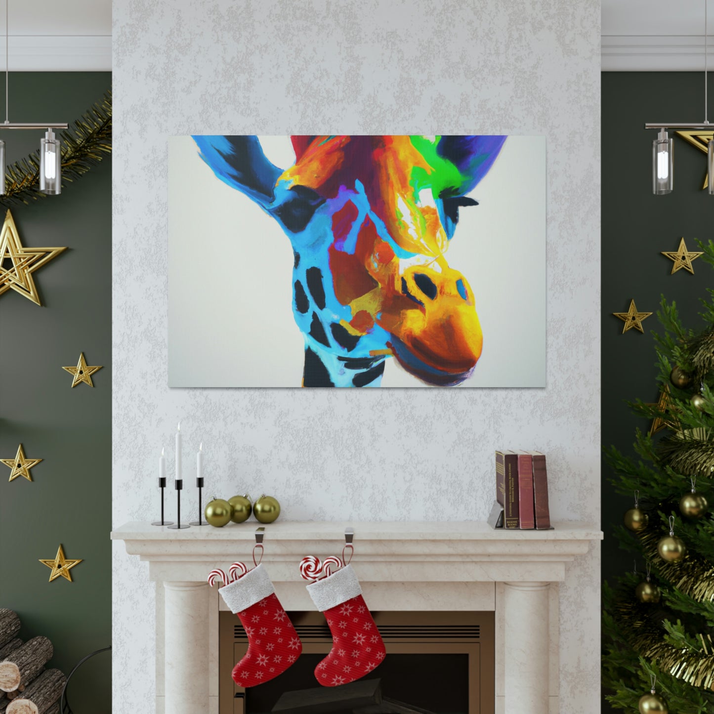 Vibrant Giraffe Dream. - Canvas