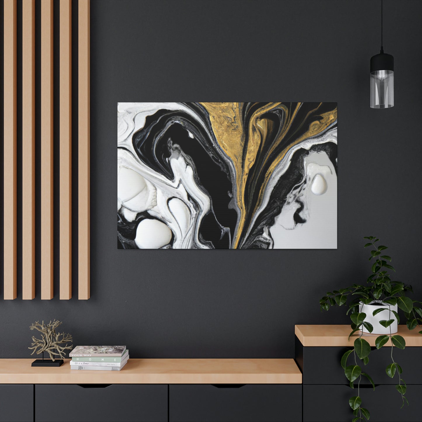 Golden Splatter Mosaic - Canvas