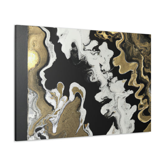 Gold Fluid Cascade. - Canvas