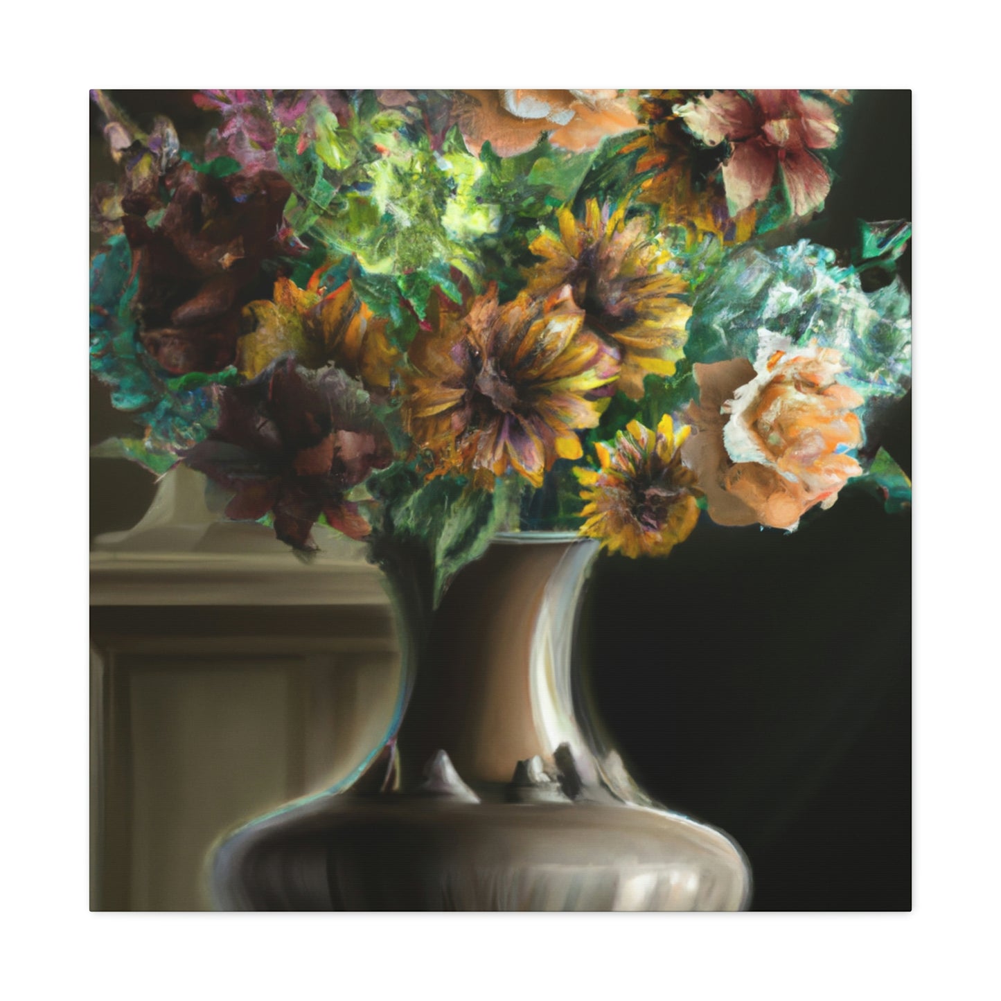 "Delicate Blossoms Vase." - Canvas