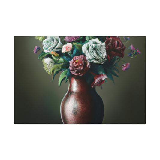 "Delicate Floral Flourish" - Canvas