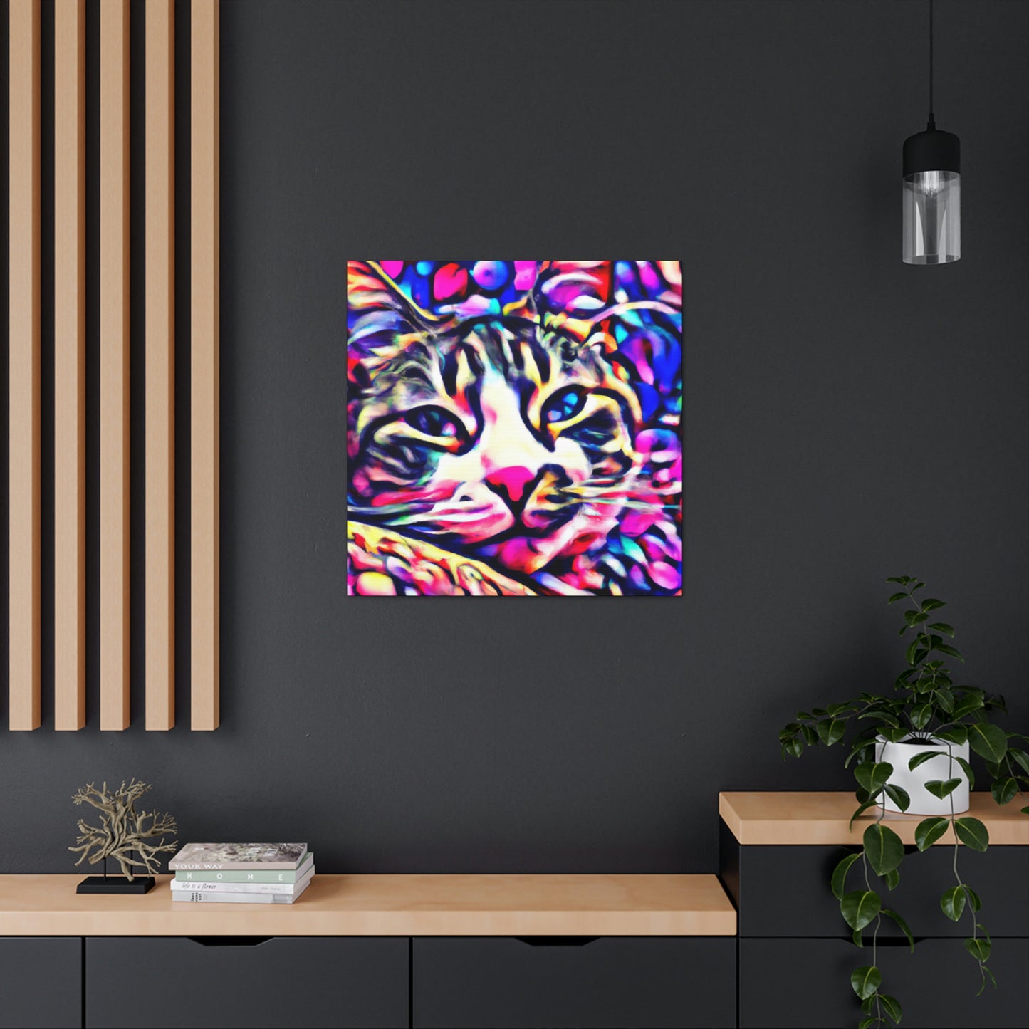1. Multi-Colored Cat Flux
2. Flowered Digital Mix
3. Flowered Room Cat - Canvas