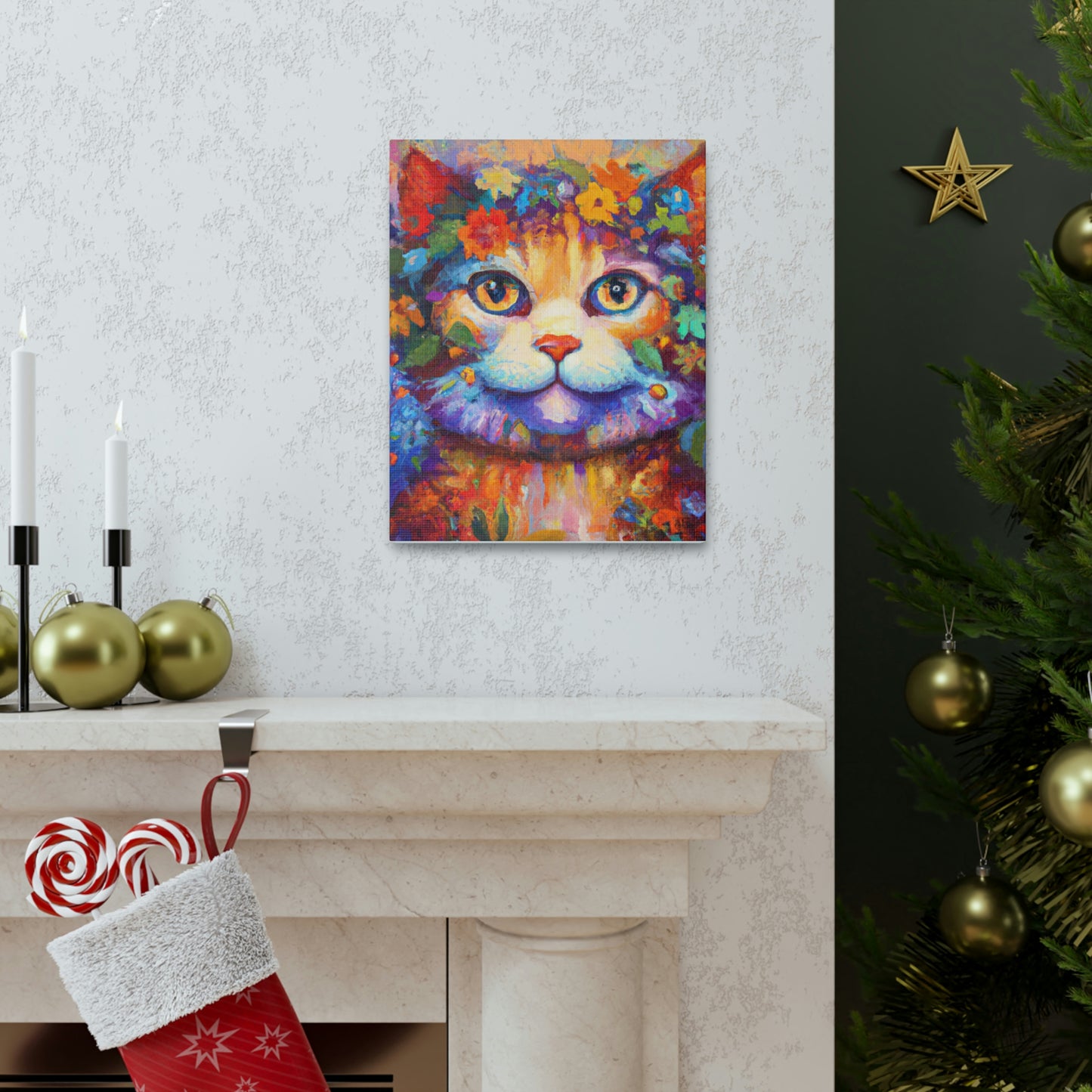 Feline Floral - Canvas