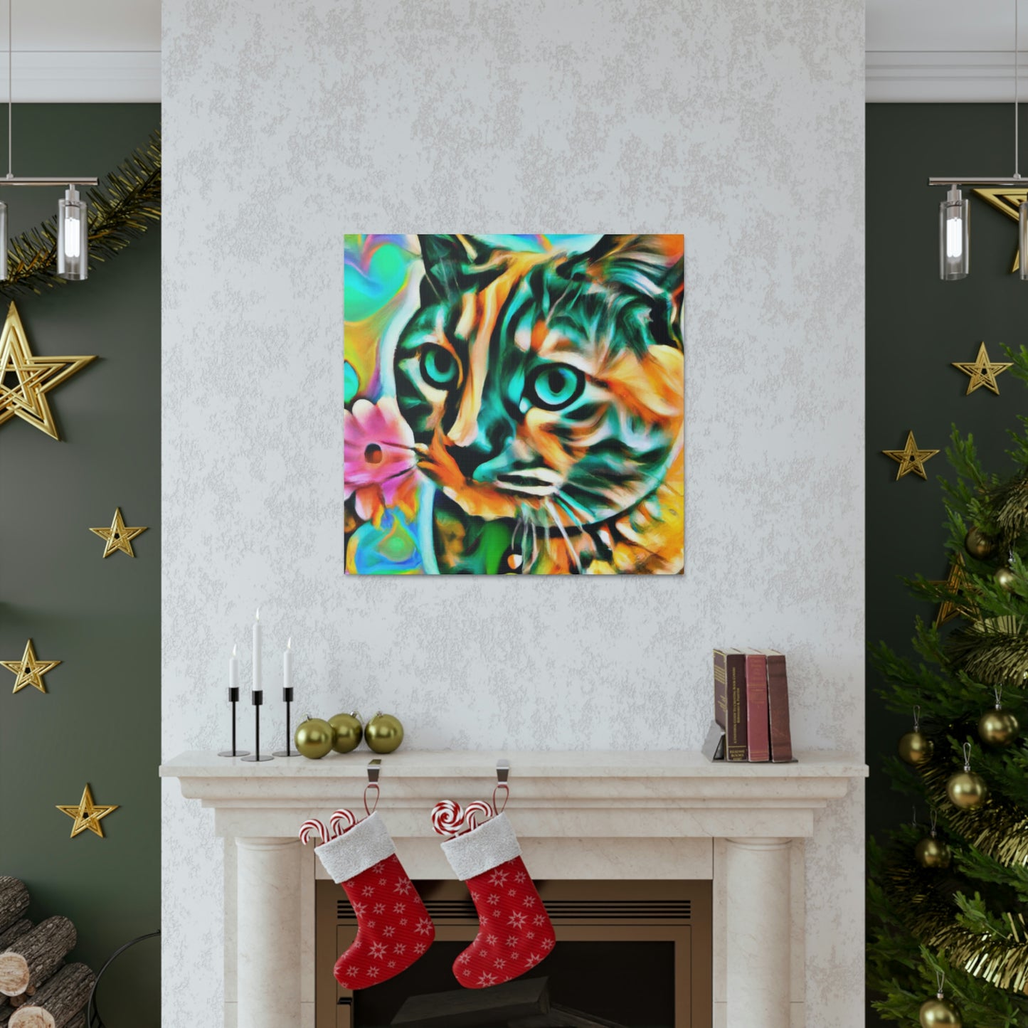 Bright Cat Blooms - Canvas