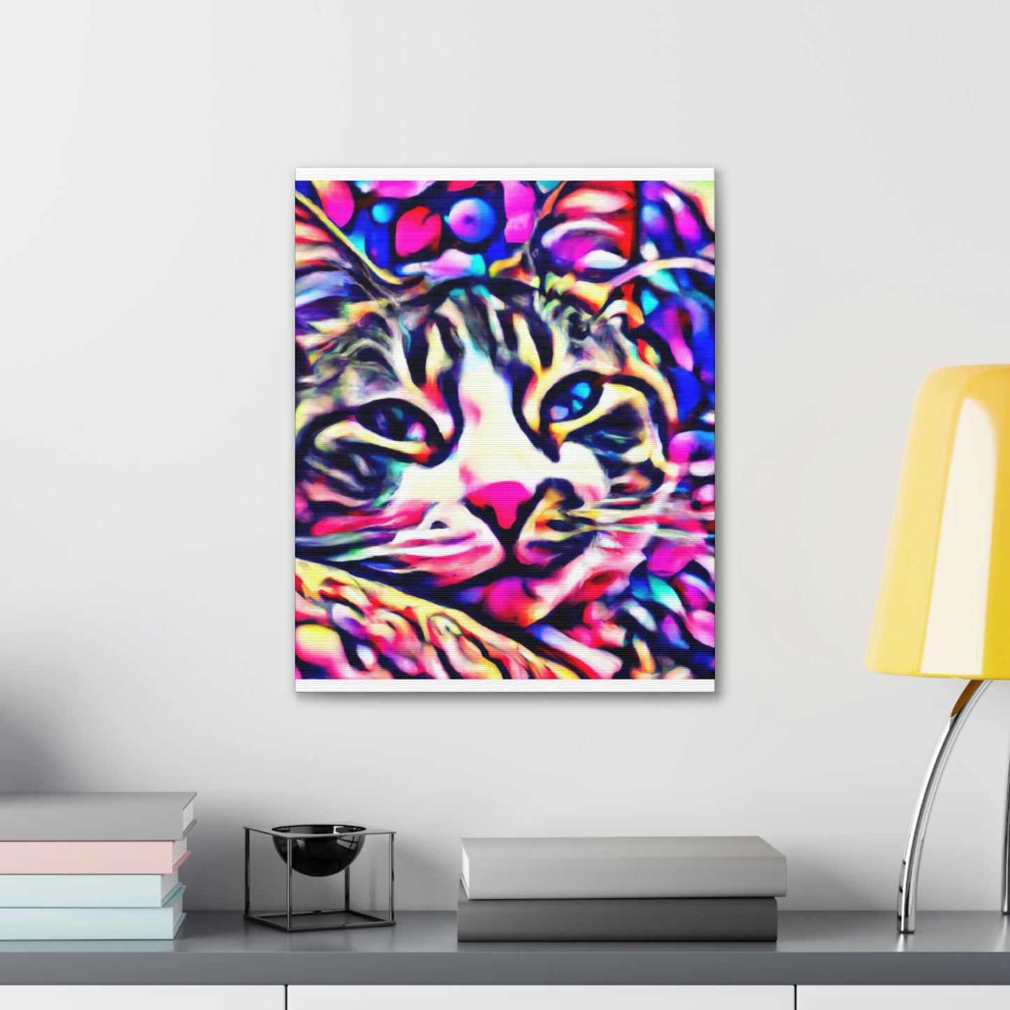 1. Multi-Colored Cat Flux
2. Flowered Digital Mix
3. Flowered Room Cat - Canvas