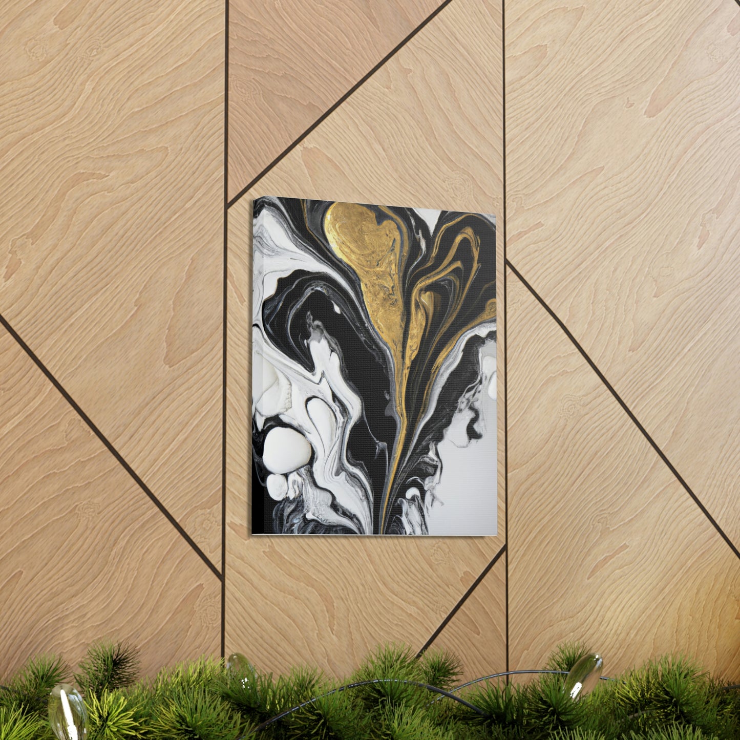 Golden Splatter Mosaic - Canvas