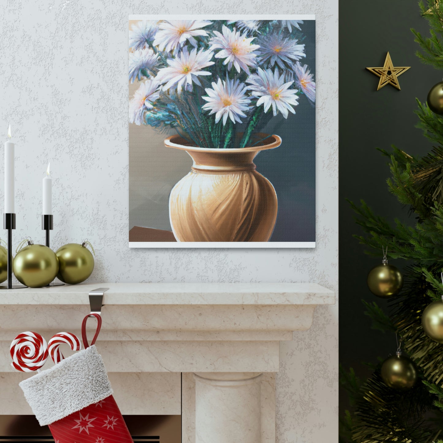 "Flower Vase Delight." - Canvas