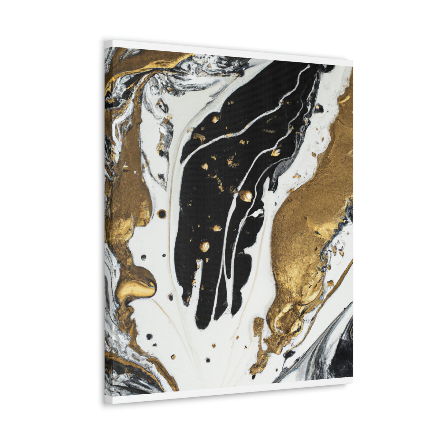 Golden Fluid Fusion - Canvas