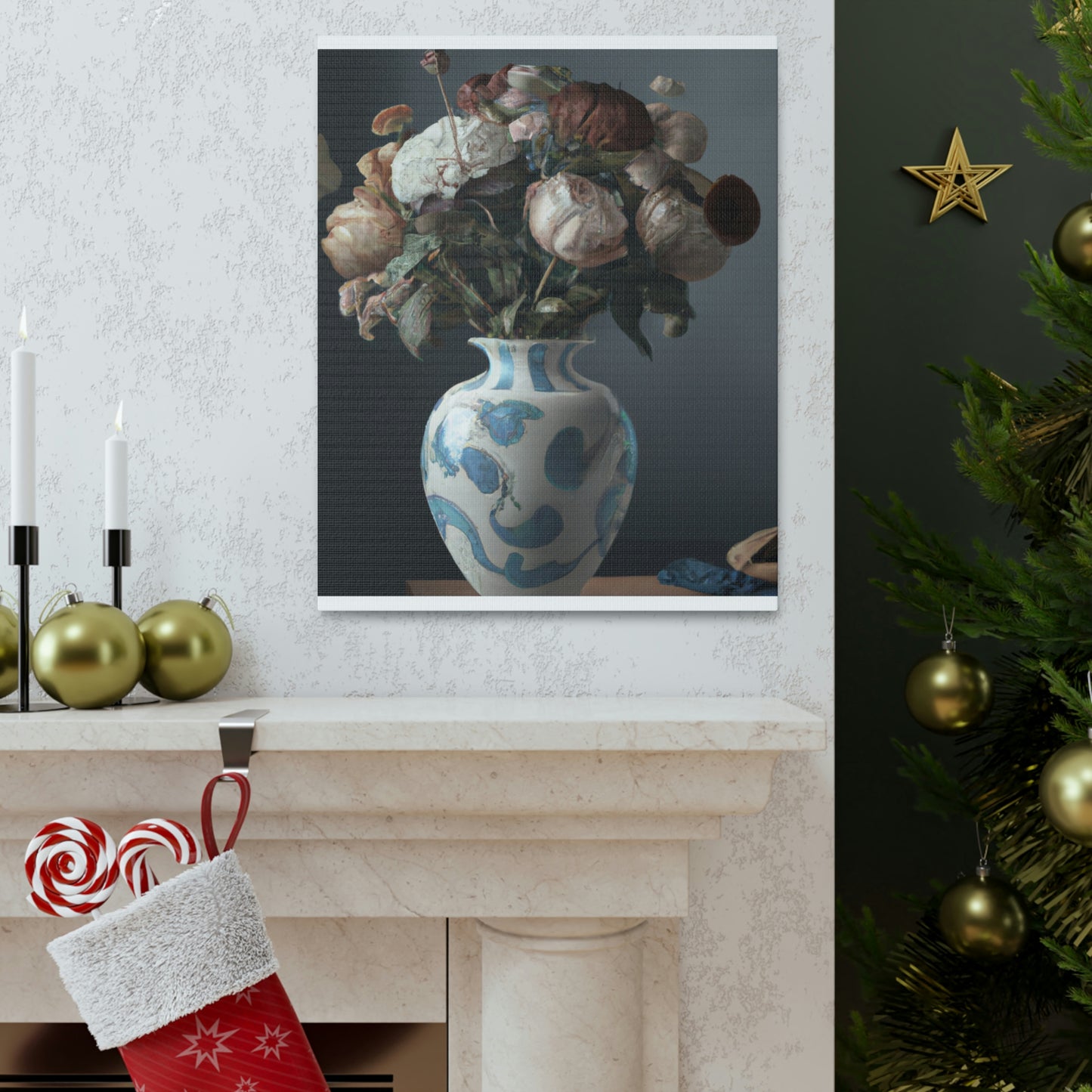 "Floral Finesse Vignette" - Canvas