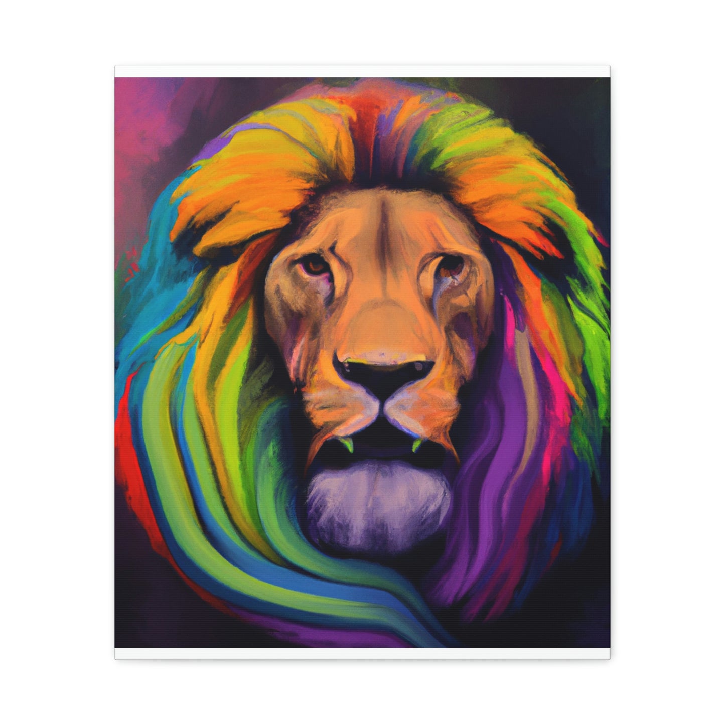 Multicolored Lion Mixture, Artful Roar Dreaming. - Canvas