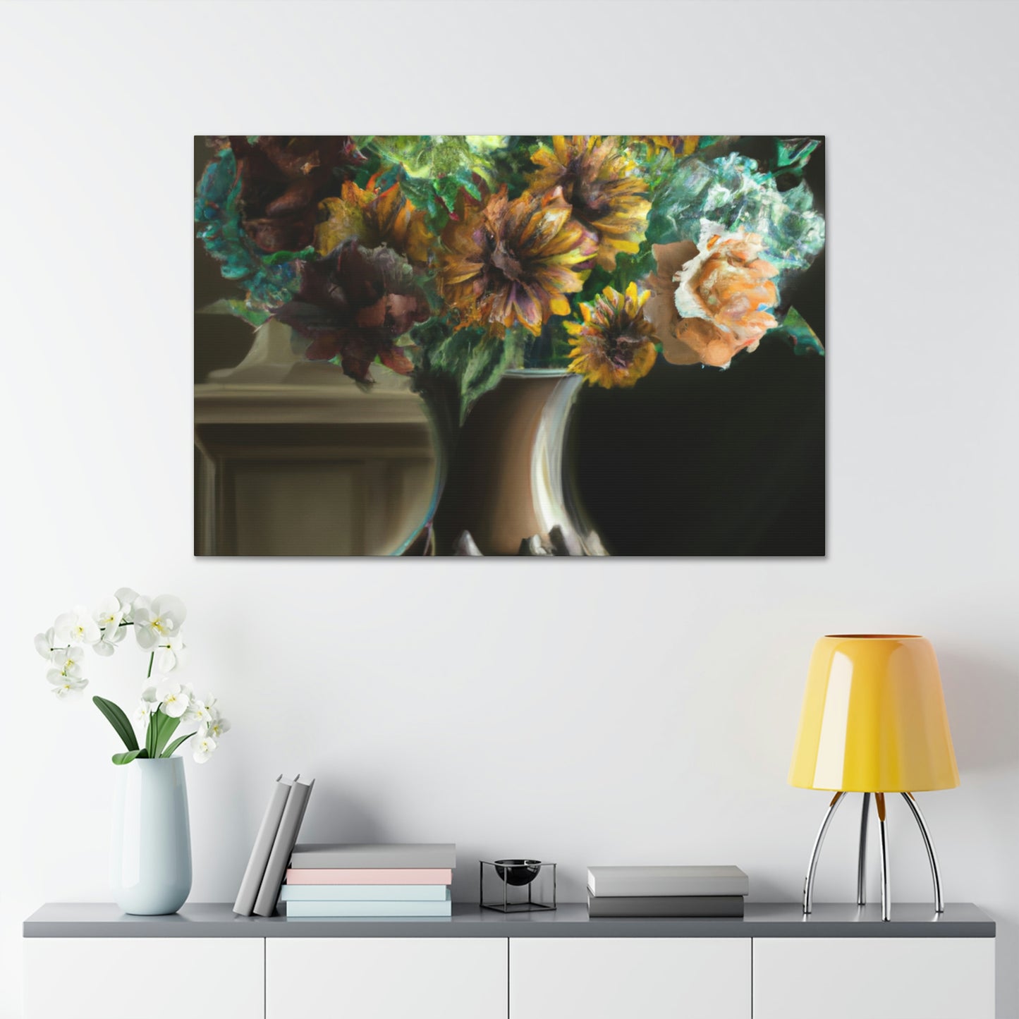 "Delicate Blossoms Vase." - Canvas