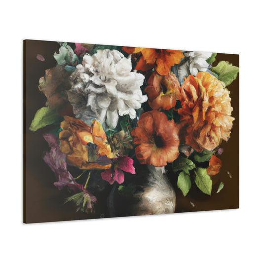 Floral Artistry Vase - Canvas