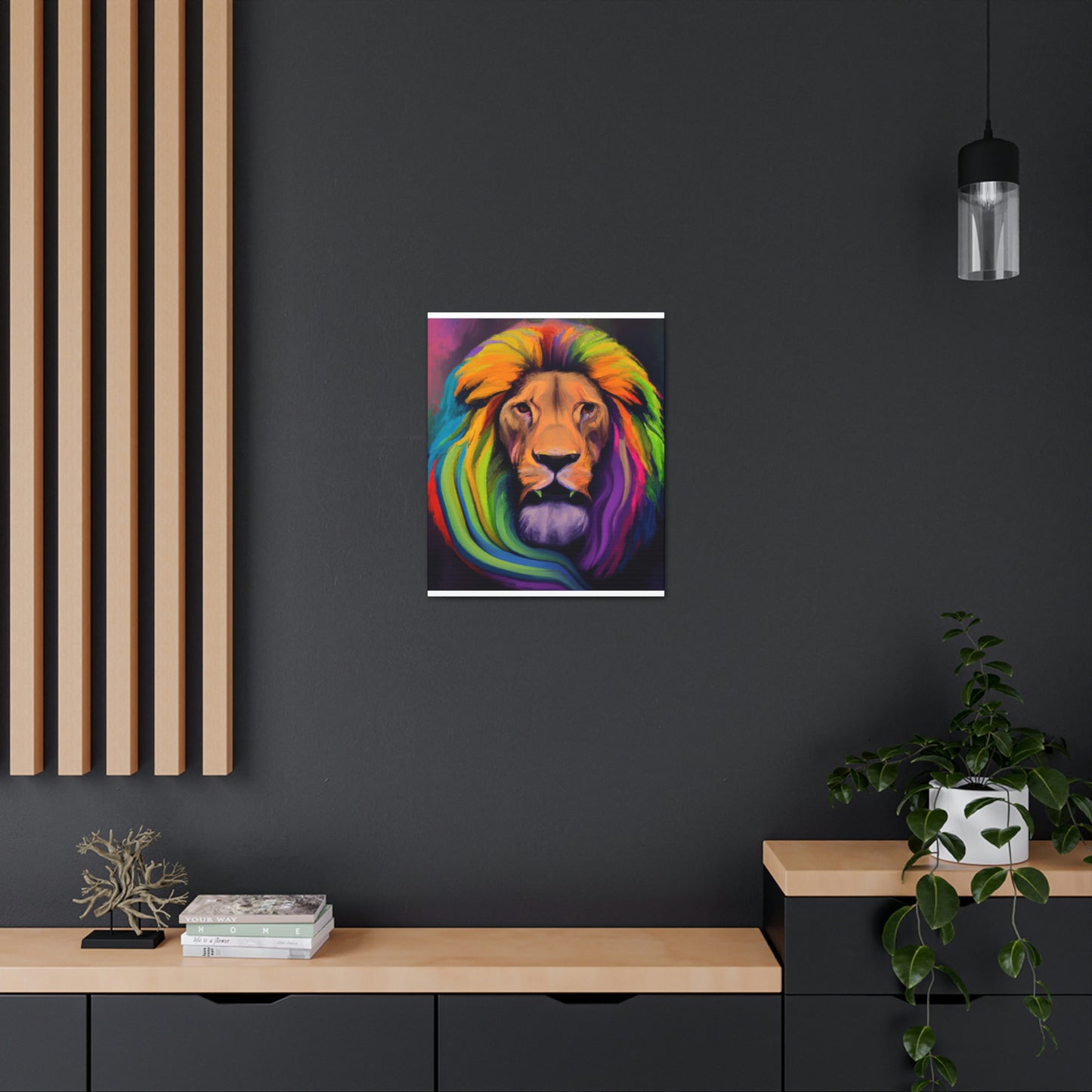 Multicolored Lion Mixture, Artful Roar Dreaming. - Canvas