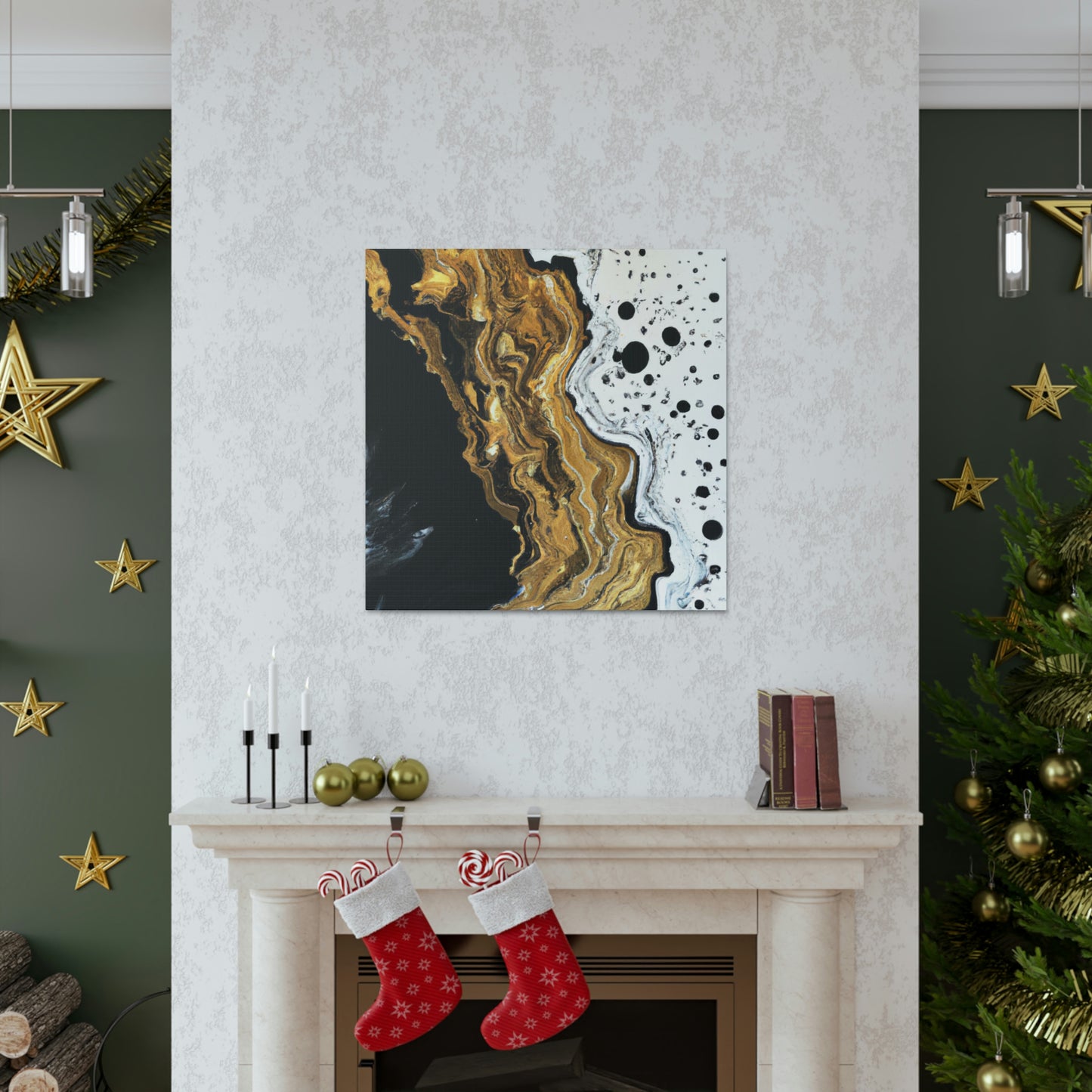 Midnight Gold Glitter - Canvas