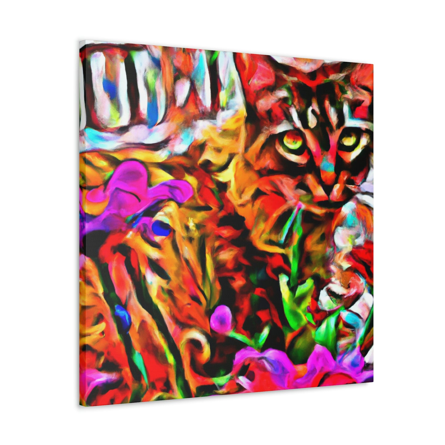 1. "Colored Flower Mix"
2. "Multi Flowered Cat"
3. "Digital Room Mix" - Canvas