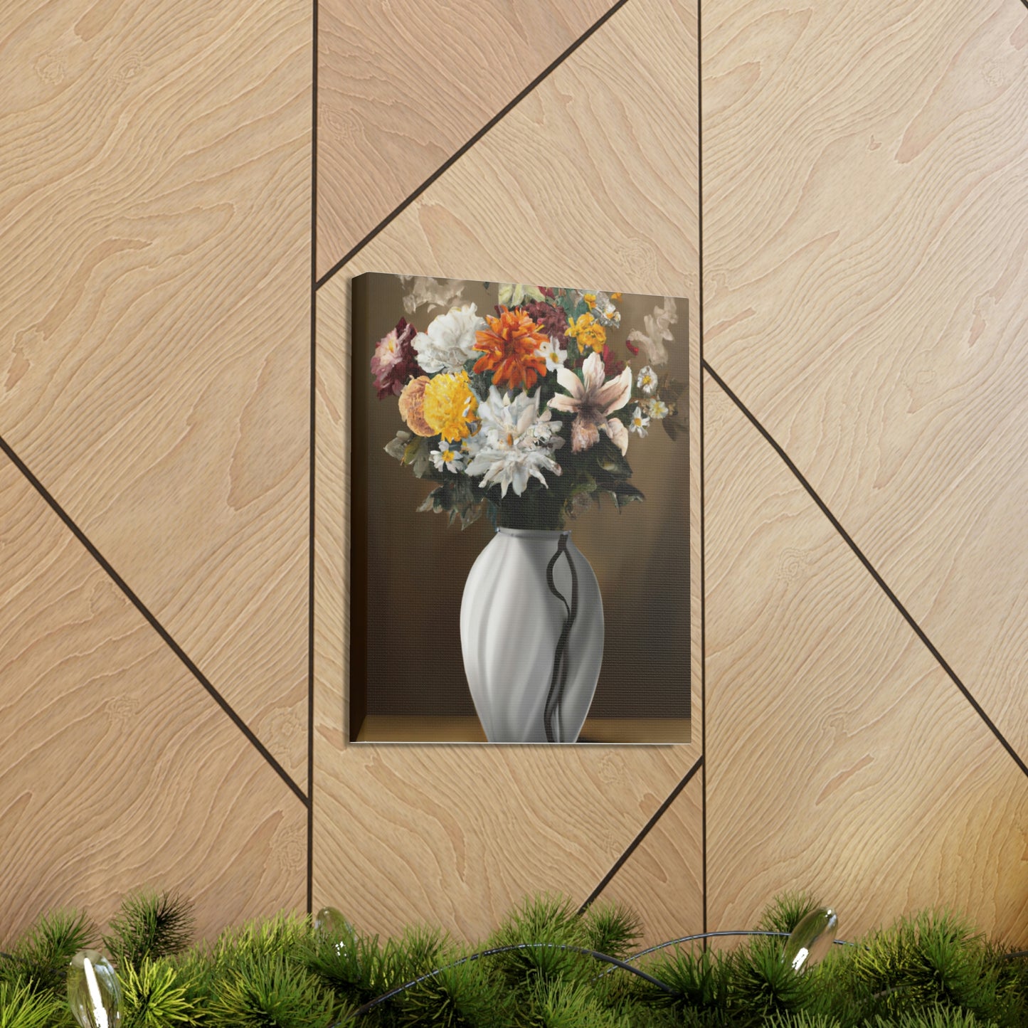 "Delicate Vase Blooms" - Canvas