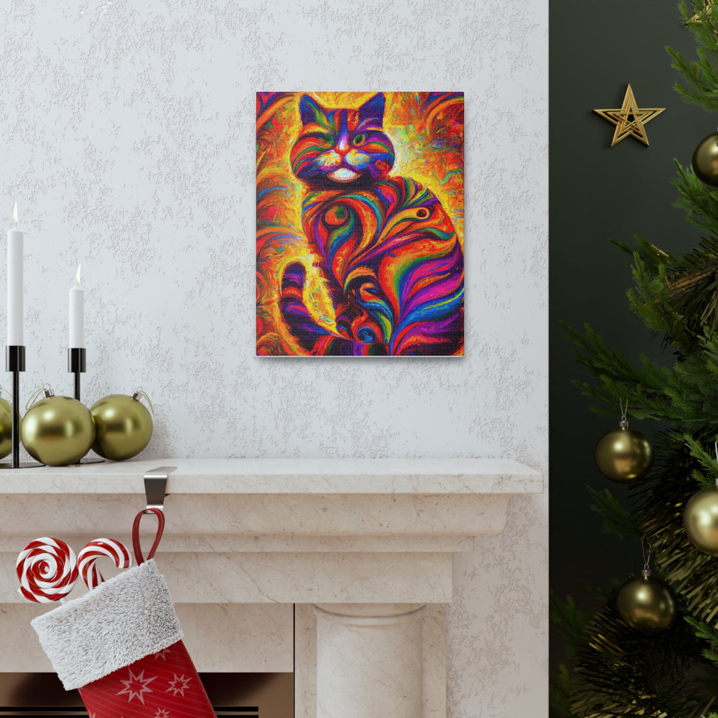 Feline Floral - Canvas