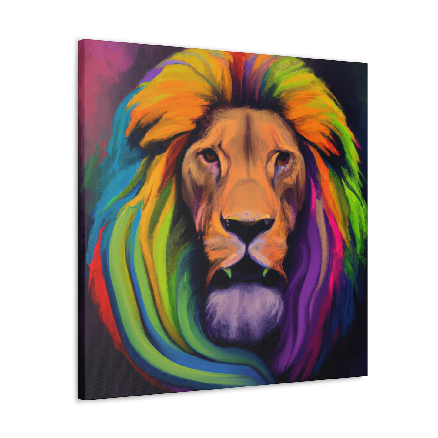 Multicolored Lion Mixture, Artful Roar Dreaming. - Canvas