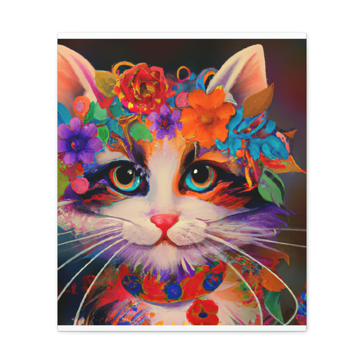 Flower Cat. - Canvas