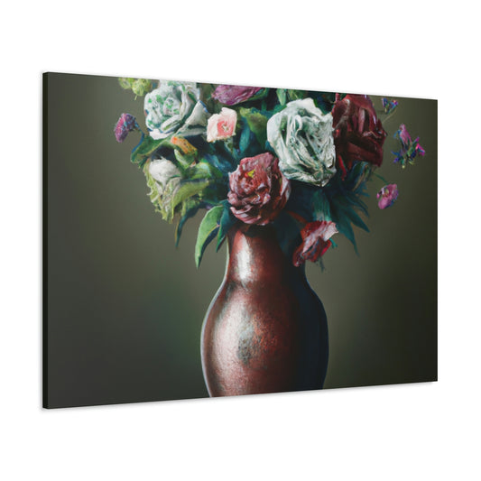 "Delicate Floral Flourish" - Canvas
