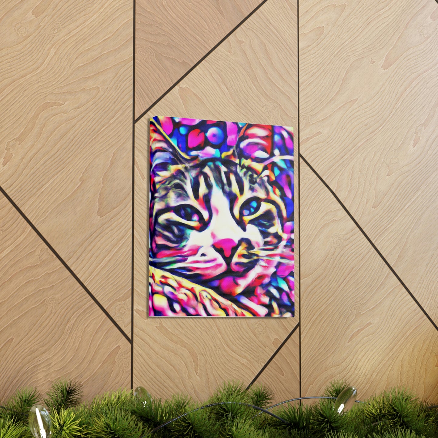 1. Multi-Colored Cat Flux
2. Flowered Digital Mix
3. Flowered Room Cat - Canvas