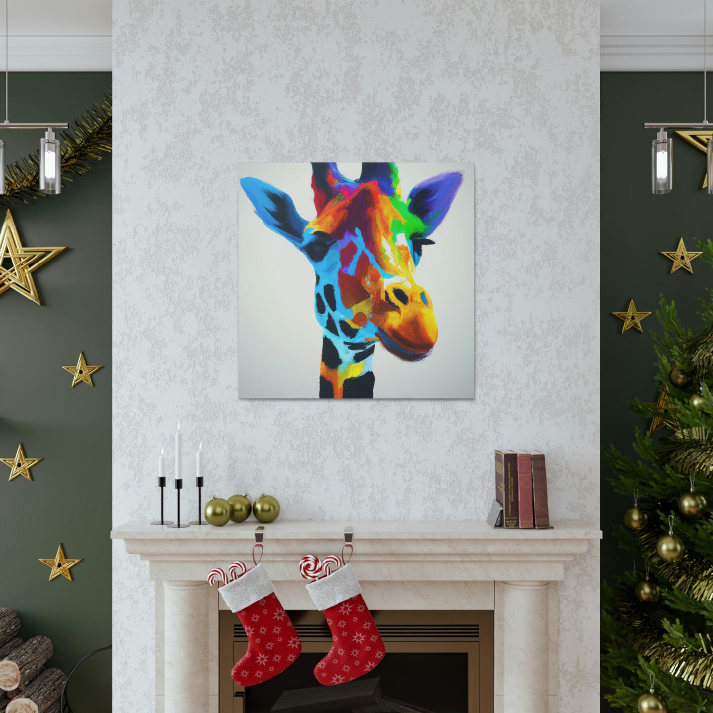 Vibrant Giraffe Dream. - Canvas