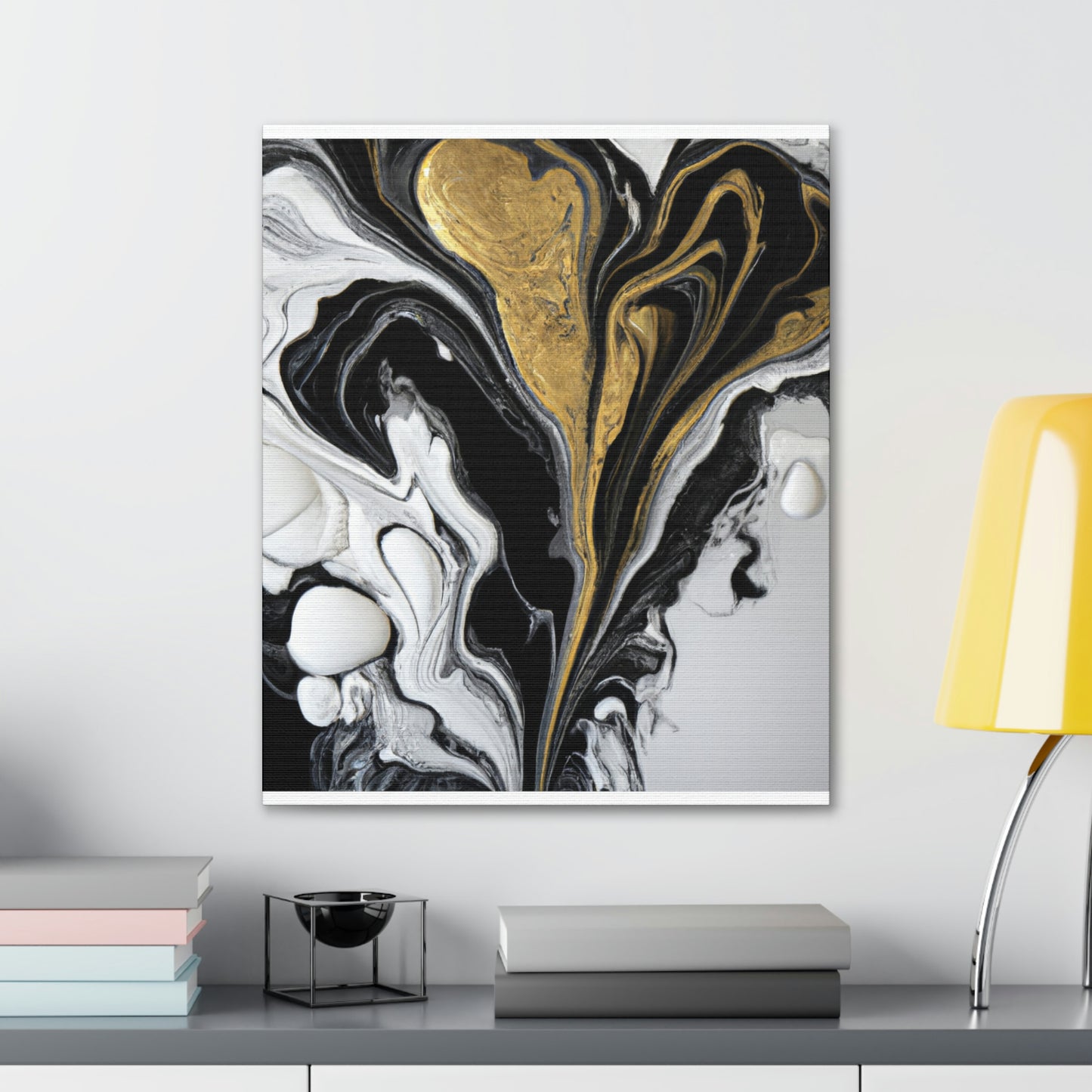 Golden Splatter Mosaic - Canvas