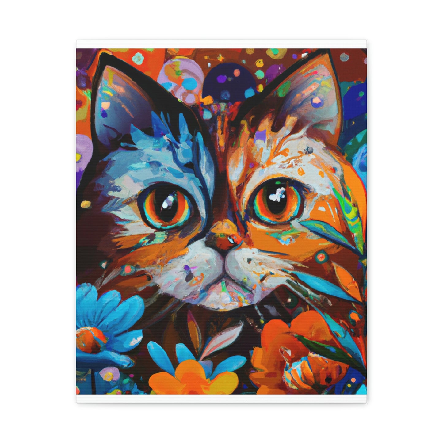 Flower Cat. - Canvas
