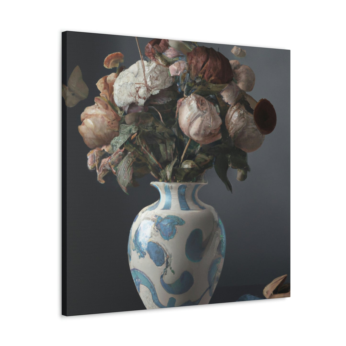 "Floral Finesse Vignette" - Canvas