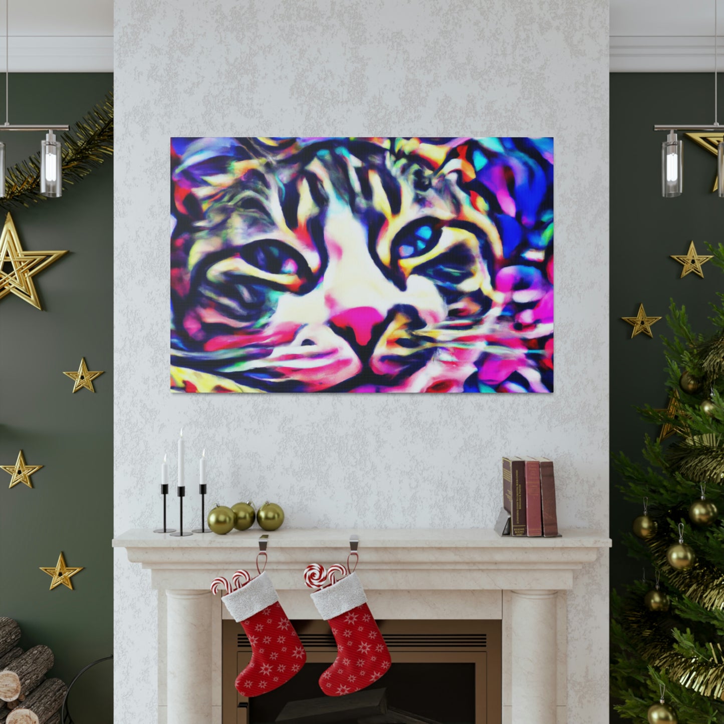 1. Multi-Colored Cat Flux
2. Flowered Digital Mix
3. Flowered Room Cat - Canvas