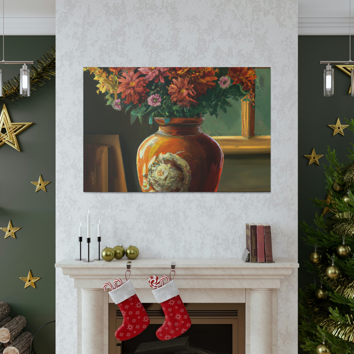 Vaseful of Blooms. - Canvas