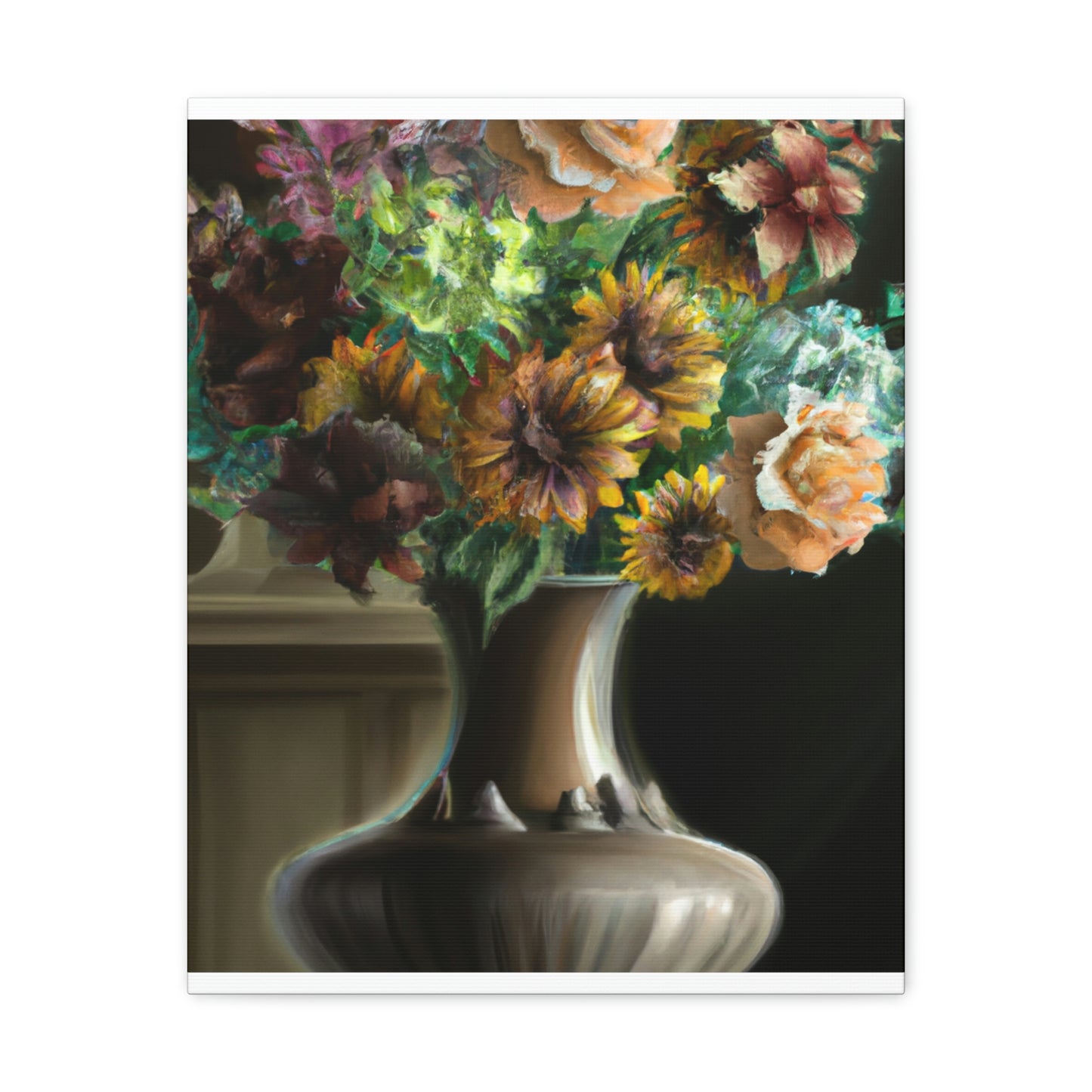 "Delicate Blossoms Vase." - Canvas