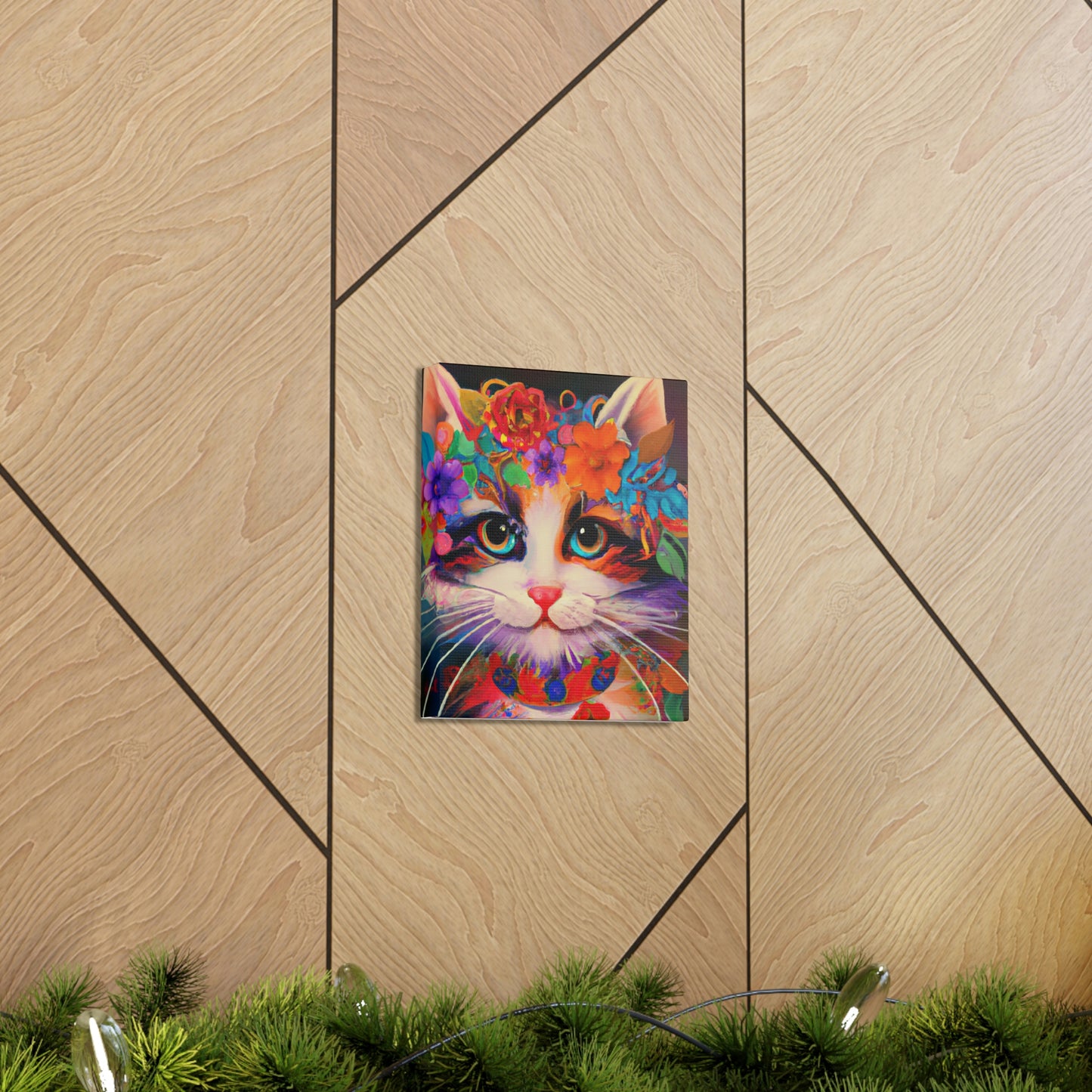 Flower Cat. - Canvas